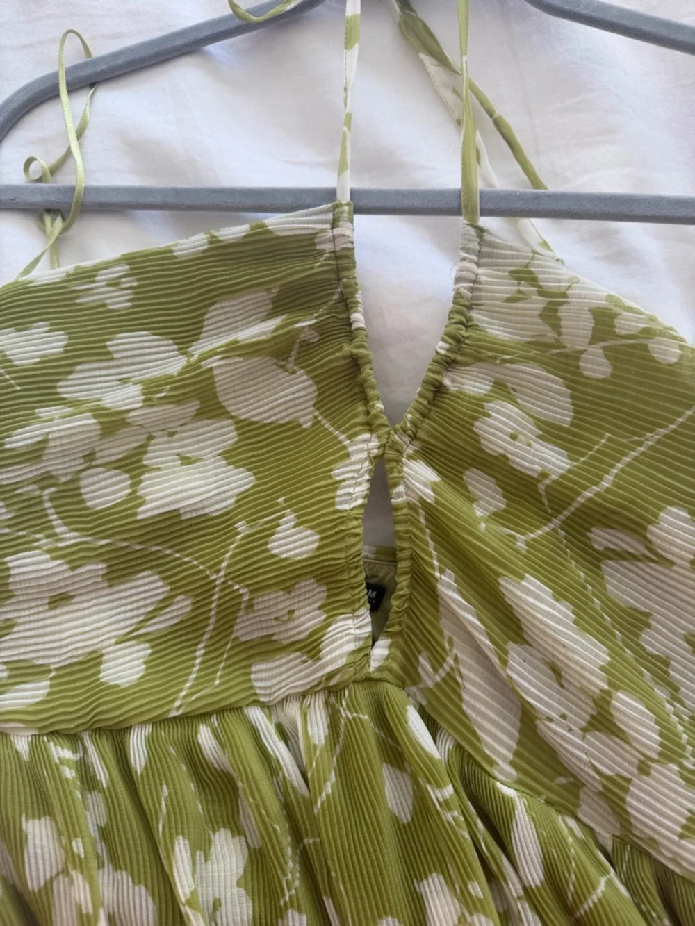 Abercrombie & Fitch Olive Green and Cream Floral Maxi Dress